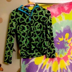 Navy blue with green hearts sweatshirt